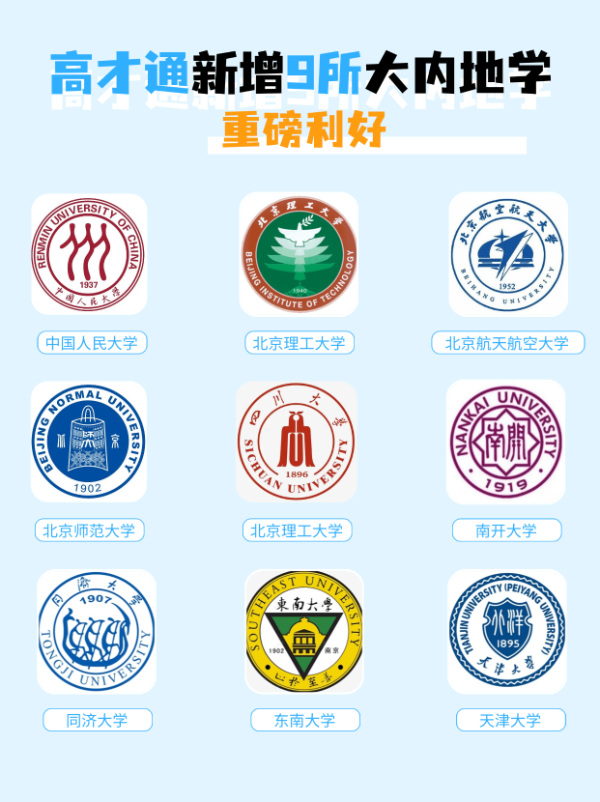 高才通新增9所內(nèi)地大學(xué)，人才爭奪開始了